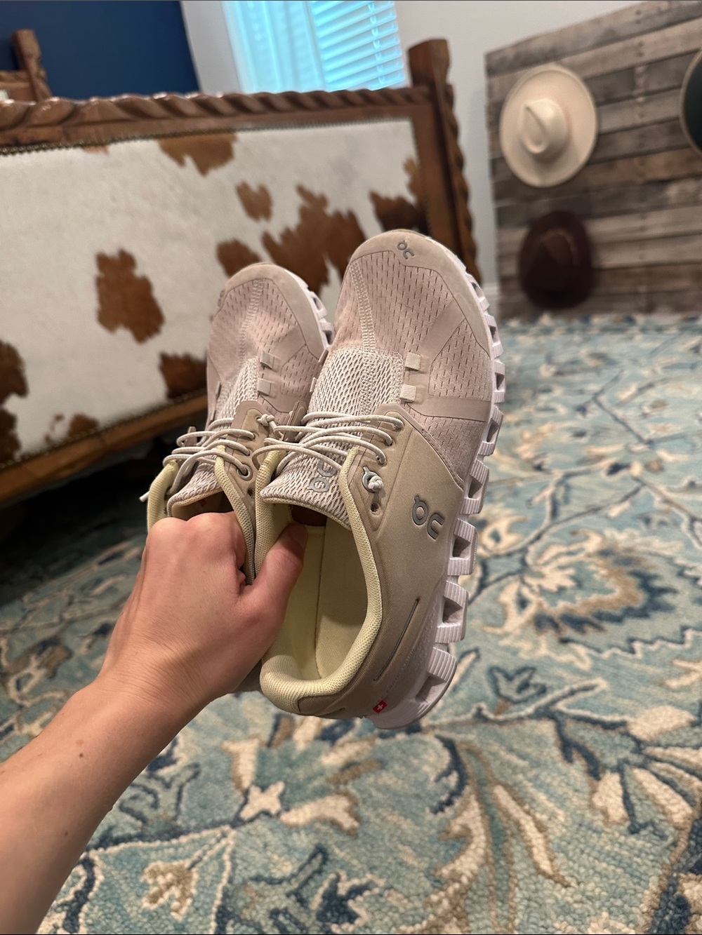 On Running Women's Running Shoes in Tan and Light Yellow